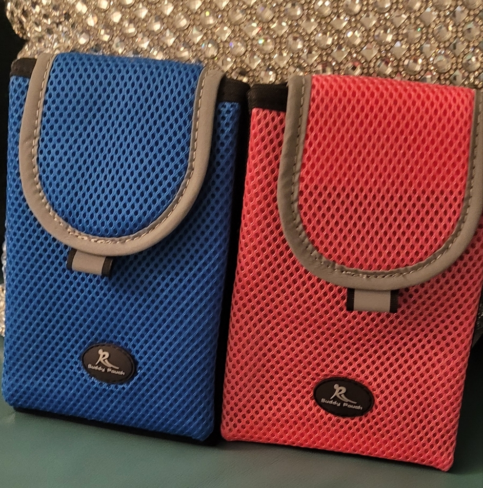 Chic Set Of Two Teal And Fucshia Mini Bag with Magnet Closure For Runners.